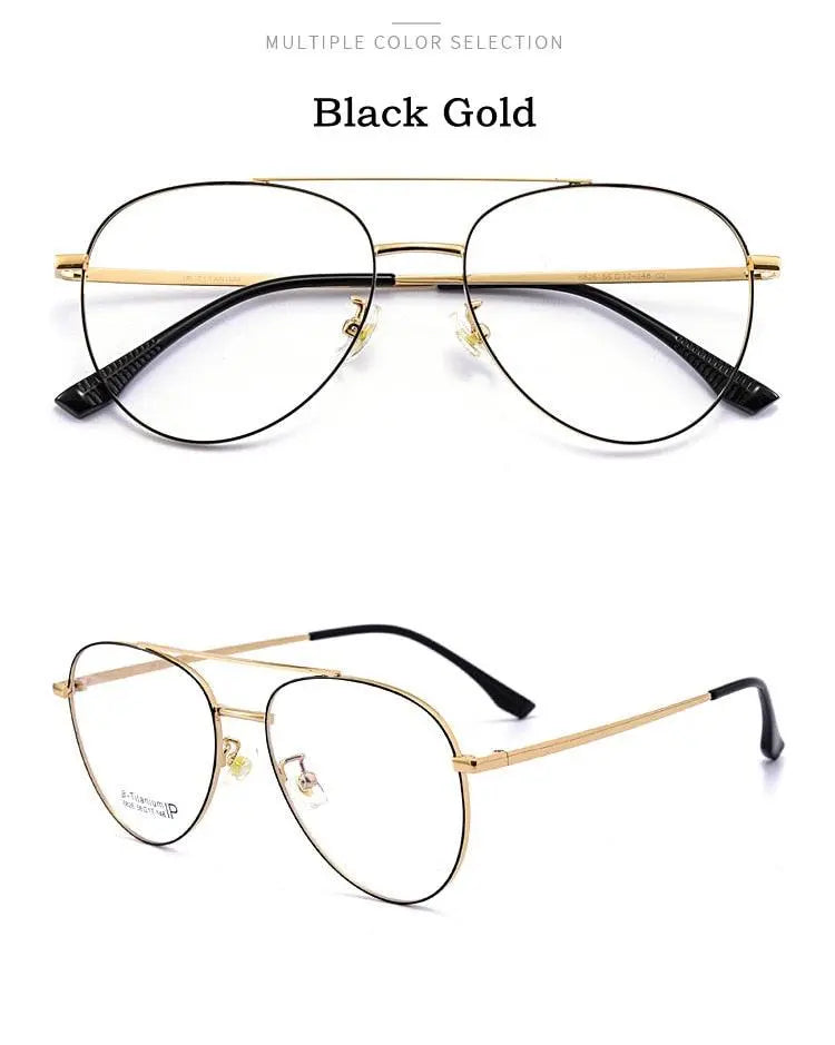 Unisex Full Rim Titanium Double Bridge Prescription Glasses 8826 — view 15 | Rx Spectacle