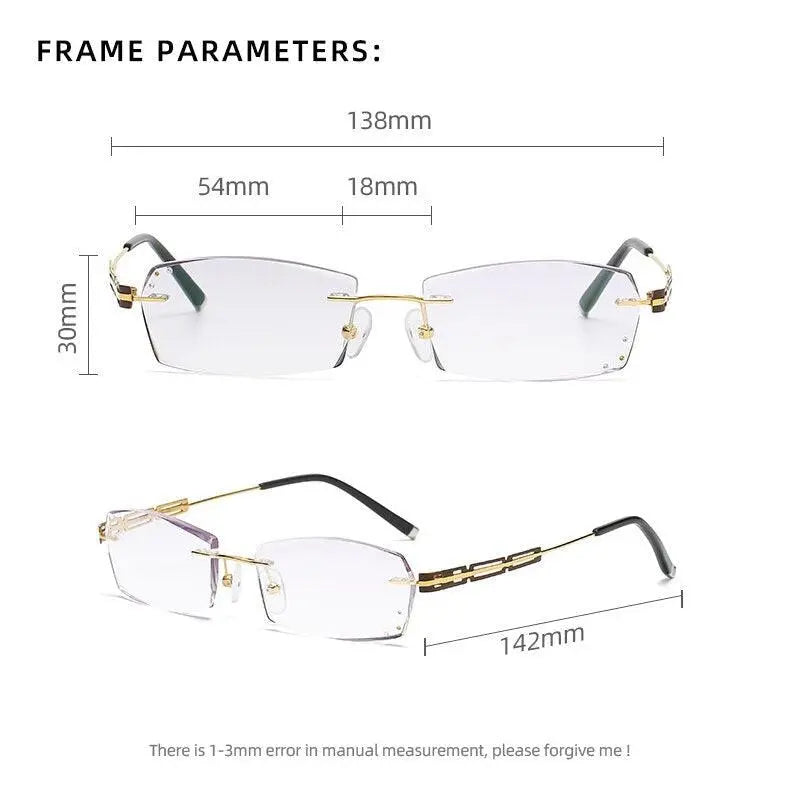 Unisex Rimless Titanium Prescription Glasses 2937 — view 3 | Rx Spectacle