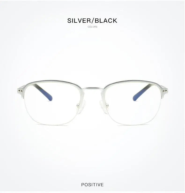 Unisex Square Semi-Rimless Titanium Prescription Glasses 6097 — view 21 | Rx Spectacle