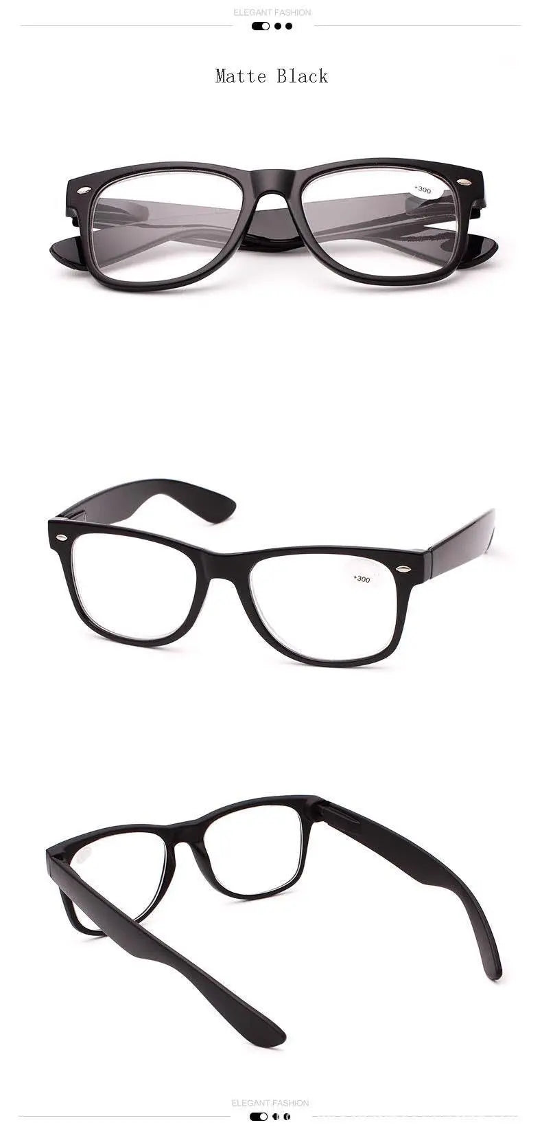Unisex Square Full Rim Acetate Reading Glasses H9002 — view 11 | Rx Spectacle