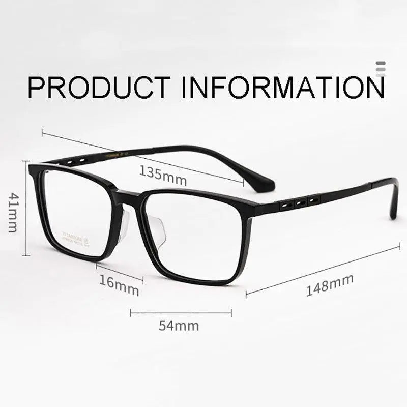 Men's Square Full Rim Titanium Prescription Glasses 5020 — view 8 | Rx Spectacle