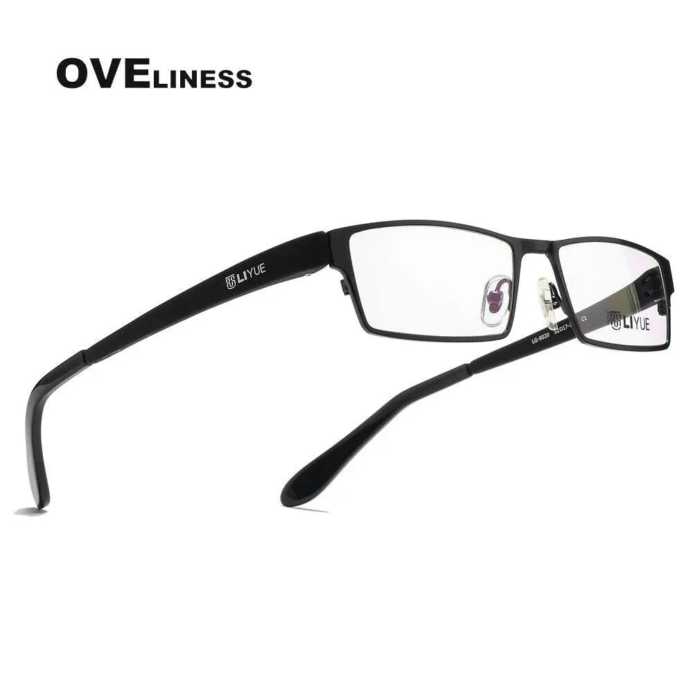 Men's Square Full Rim Alloy Prescription Glasses P9020 — view 6 | Rx Spectacle