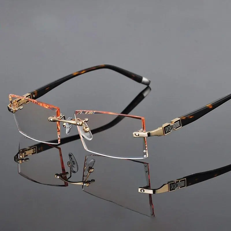 Men's Rimless Alloy Prescription Glasses 58050 — view 3 | Rx Spectacle