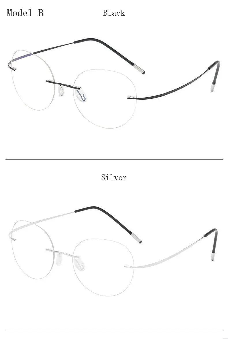 Unisex Polygon Rimless Titanium Prescription Glasses 6001-6002 — view 26 | Rx Spectacle