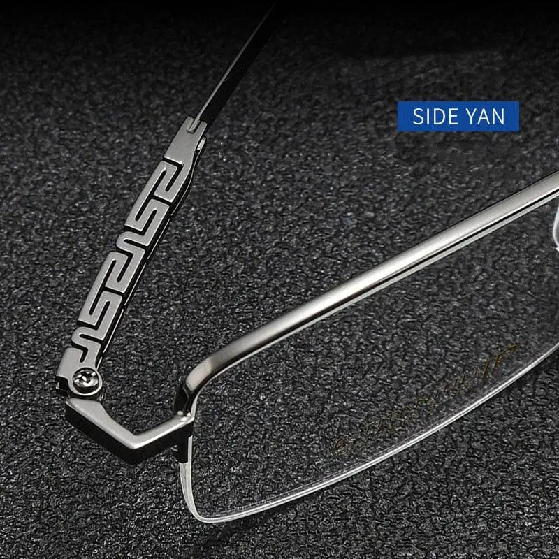 Men's Semi-Rimless Titanium Prescription Glasses 1052 — view 10 | Rx Spectacle