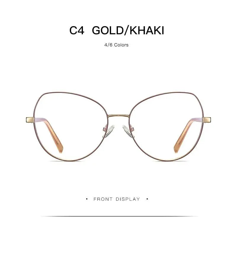 Women's Cat Eye Full Rim Alloy Prescription Glasses 3001 — view 23 | Rx Spectacle