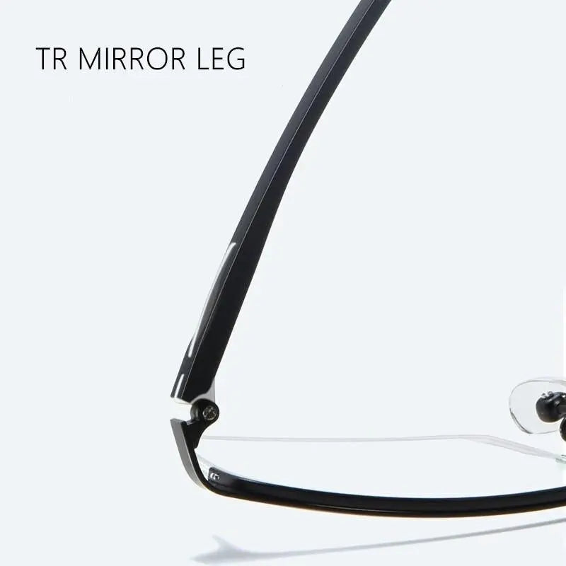 Unisex Semi-Rimless Titanium Prescription Glasses P9916 — view 8 | Rx Spectacle