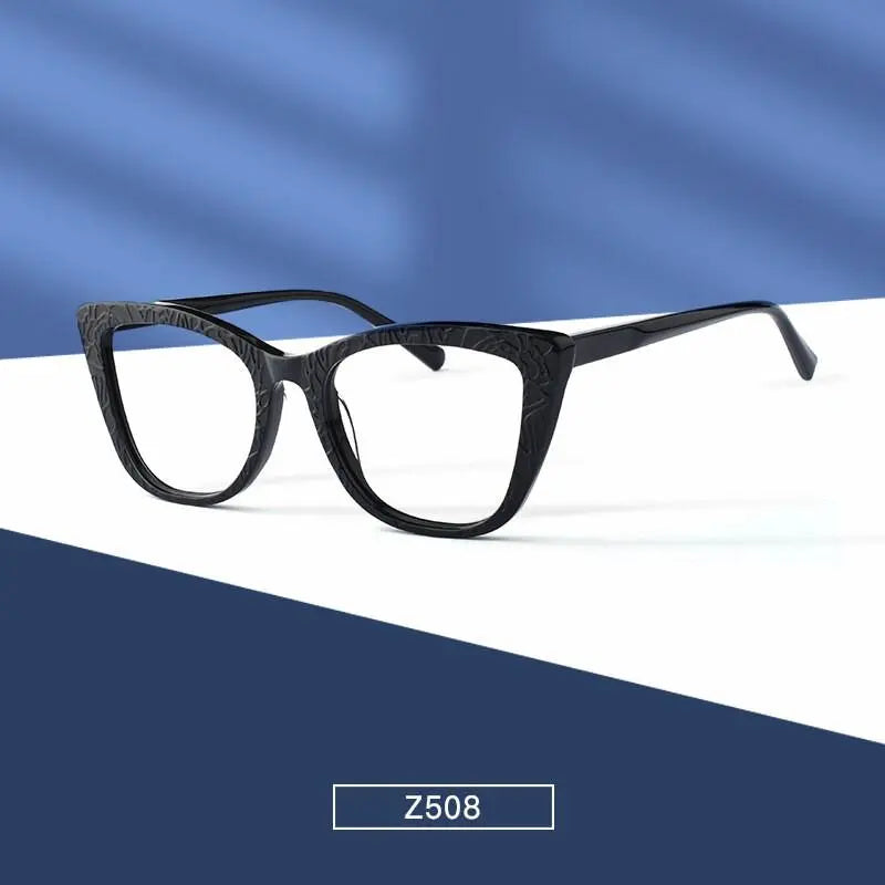 Women's Cat Eye Full Rim Acetate Prescription Glasses Z508 — view 3 | Rx Spectacle