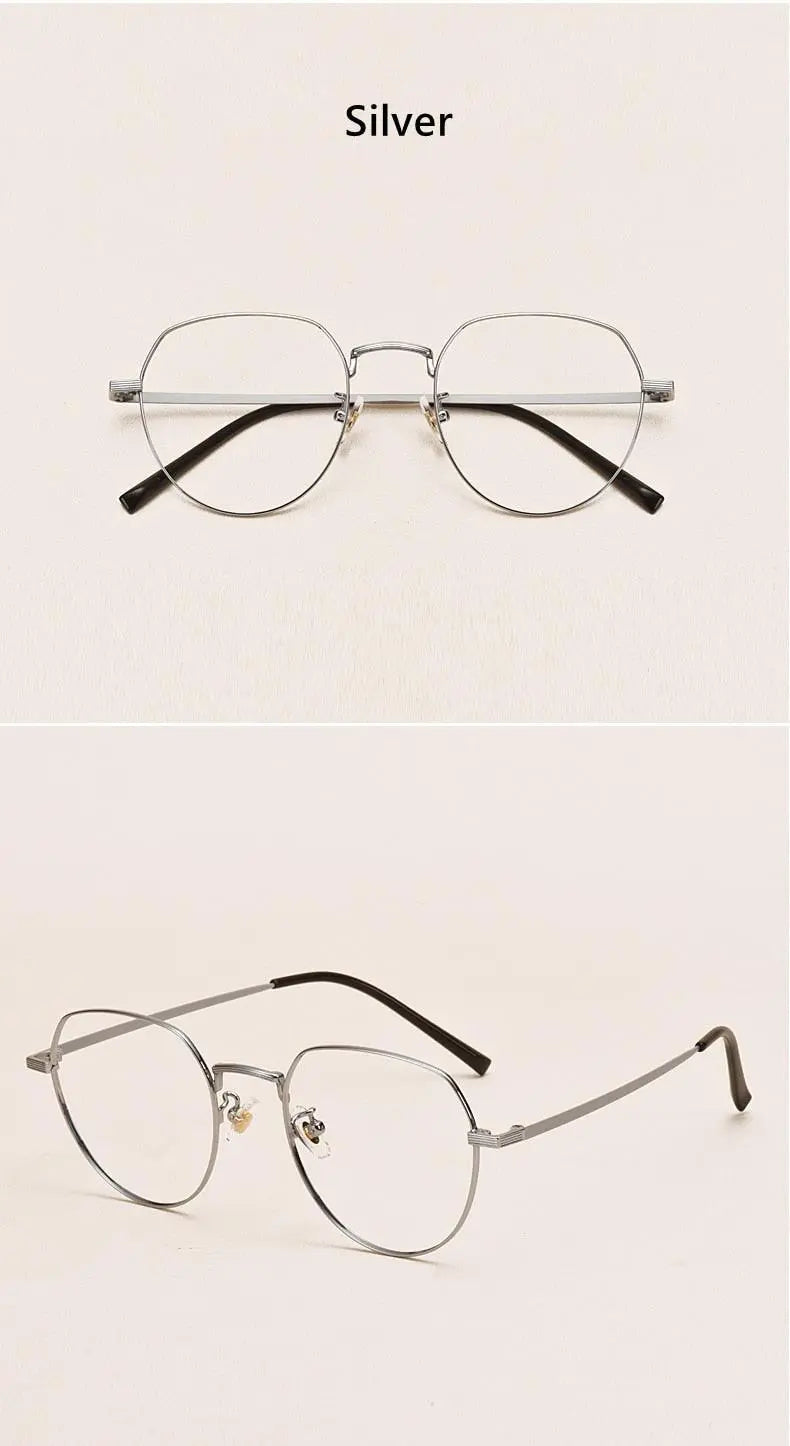 Unisex Round Full Rim Titanium Prescription Glasses 1901 — view 15 | Rx Spectacle