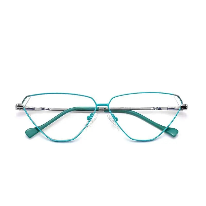 Women's Cat Eye Full Rim Alloy Prescription Glasses 3023 — view 10 | Rx Spectacle