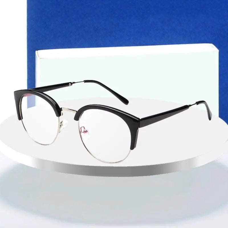Women's Cat Eye Semi-Rimless Plastic Prescription Glasses 322 — view 2 | Rx Spectacle