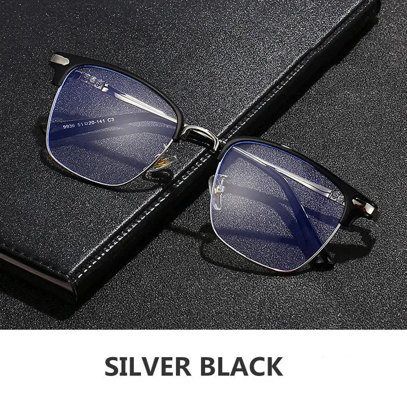 Unisex Square Full Rim Titanium Prescription Glasses 7509 — view 8 | Rx Spectacle