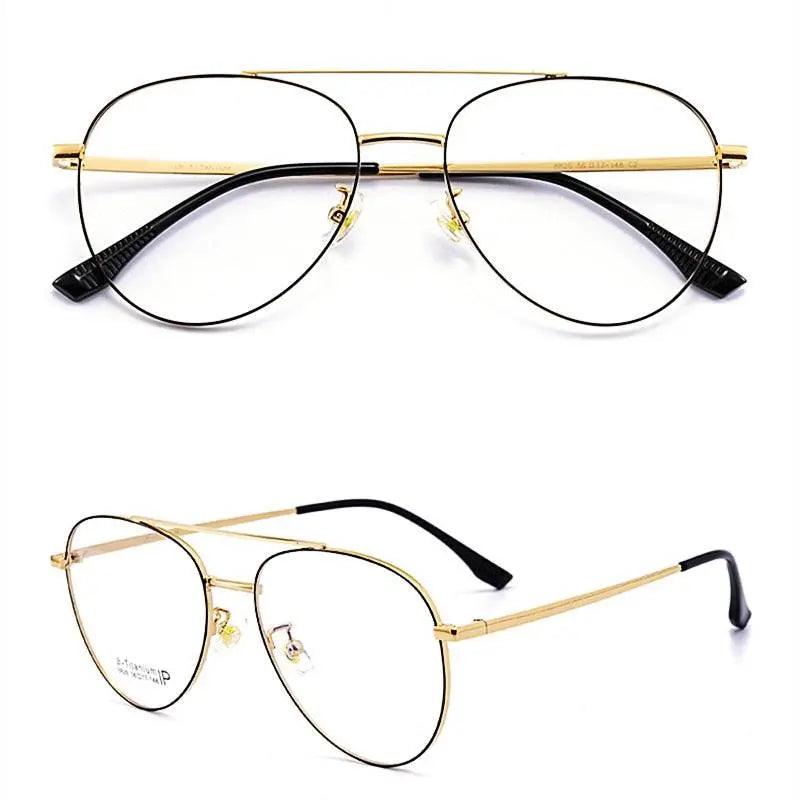 Unisex Full Rim Titanium Double Bridge Prescription Glasses 8826 — view 7 | Rx Spectacle