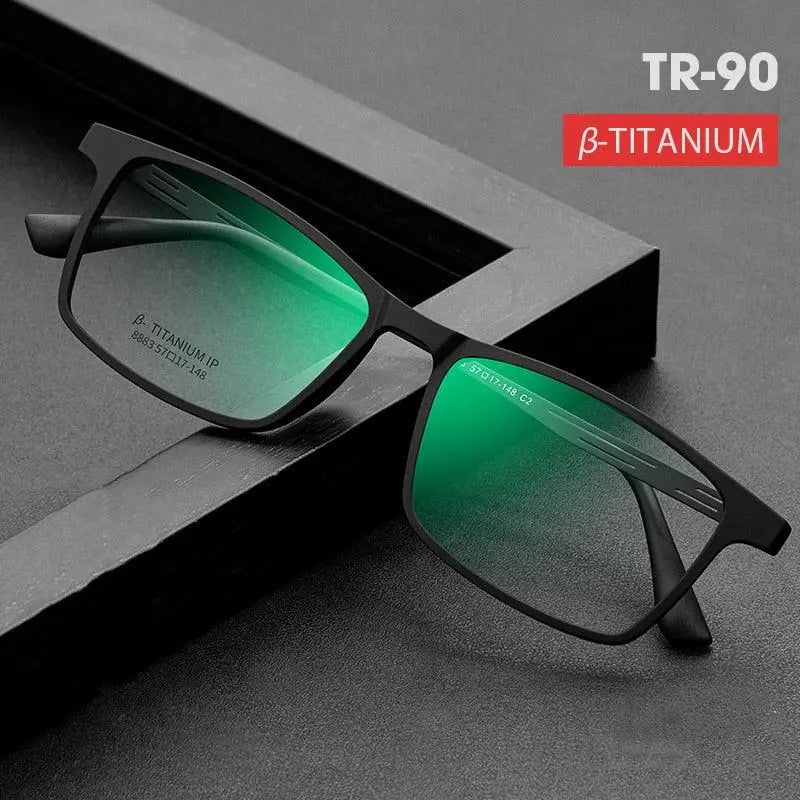 Unisex Full Rim Titanium Prescription Glasses Y8883 — view 10 | Rx Spectacle