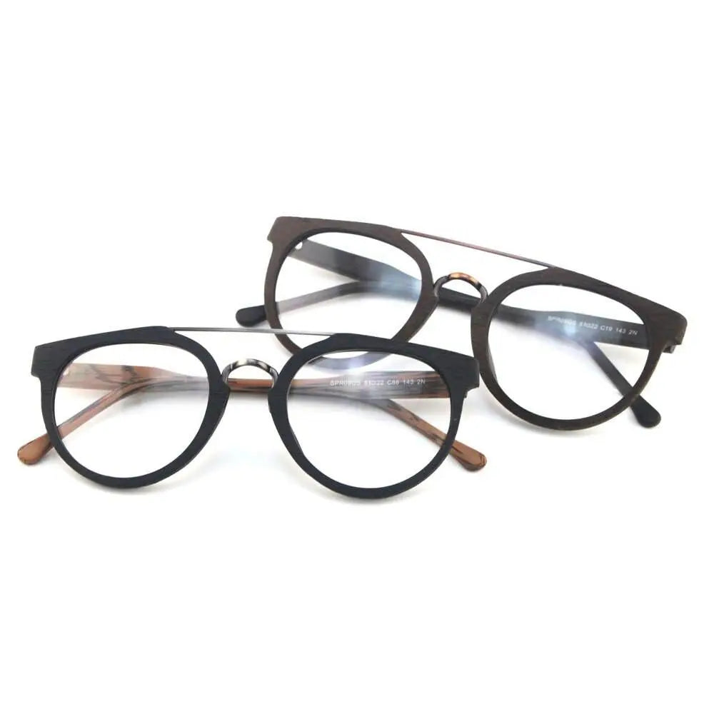 Unisex Round Full Rim Acetate Double Bridge Prescription Glasses Spr09 — view 2 | Rx Spectacle