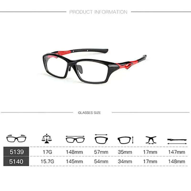 Unisex Rectangular Full Rim TR90 Sports Glasses 5139/40 — view 7 | Rx Spectacle