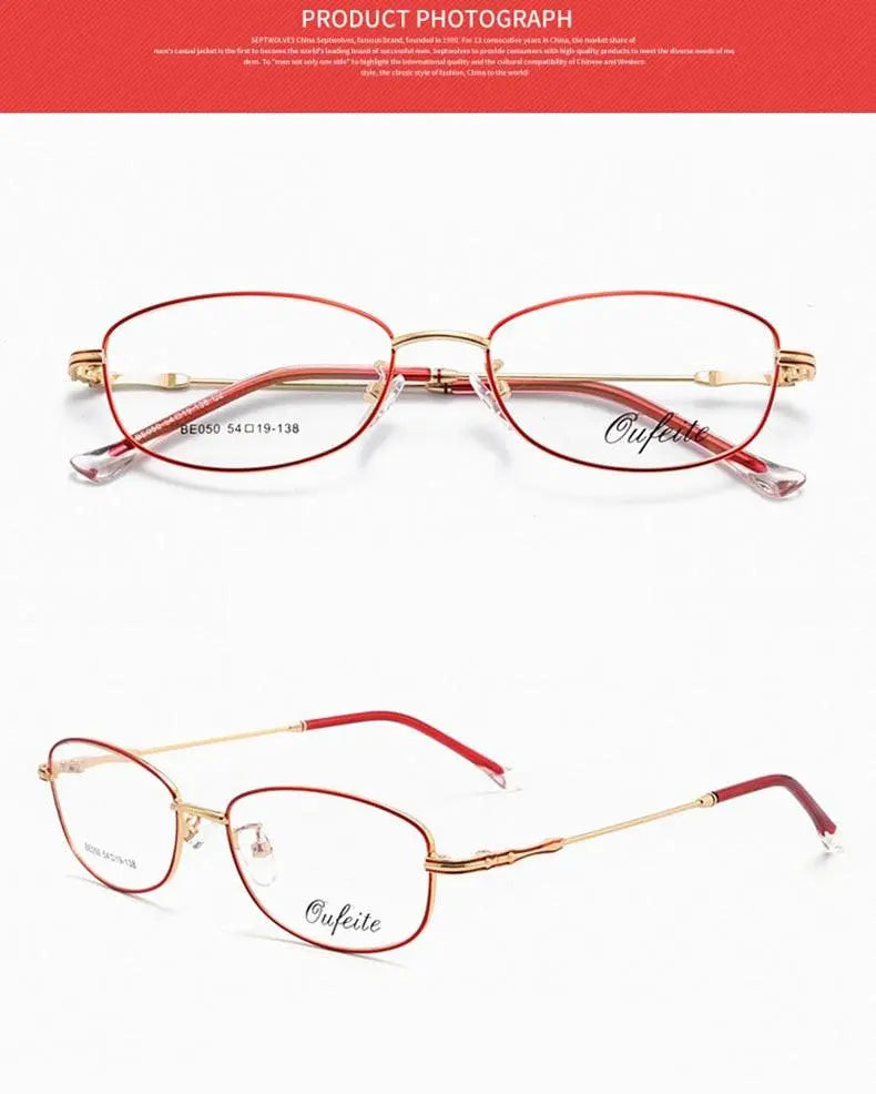Women's Rectangular Full Rim Alloy Prescription Glasses 050 — view 8 | Rx Spectacle