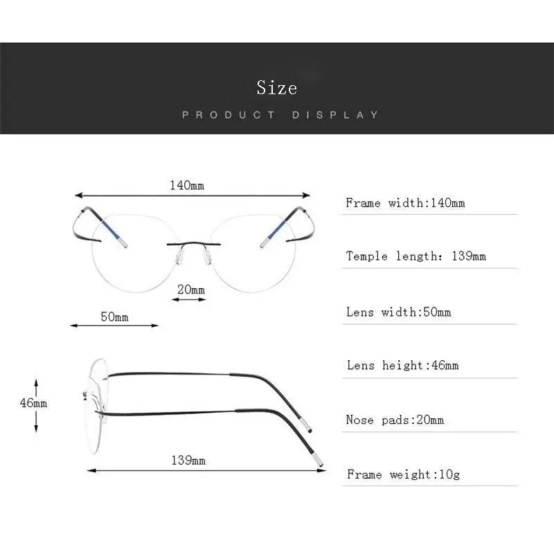Unisex Polygon Rimless Titanium Prescription Glasses 6001-6002 — view 15 | Rx Spectacle
