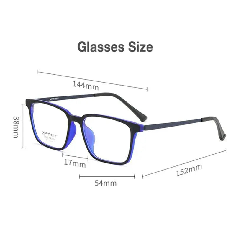Unisex Square Full Rim Titanium Prescription Glasses — view 10 | Rx Spectacle