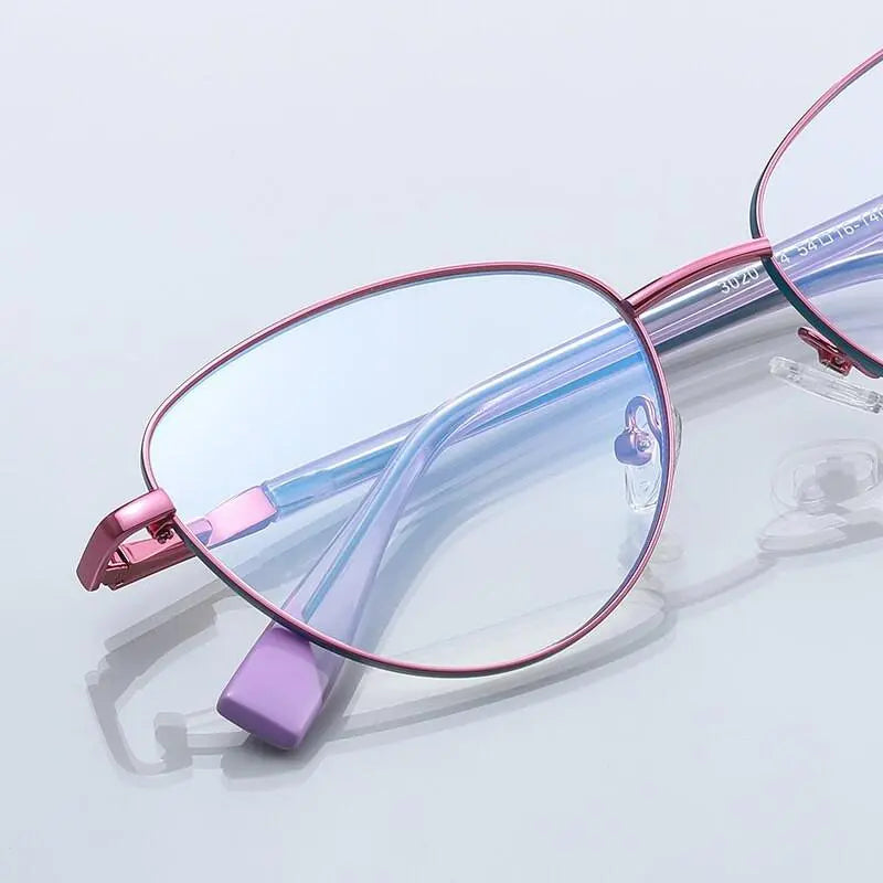Women's Cat Eye Full Rim Alloy Prescription Glasses 3020 — view 9 | Rx Spectacle
