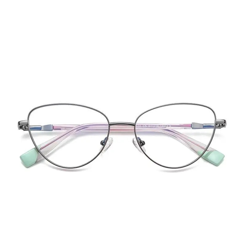 Women's Cat Eye Full Rim Alloy Prescription Glasses 3020 — view 2 | Rx Spectacle