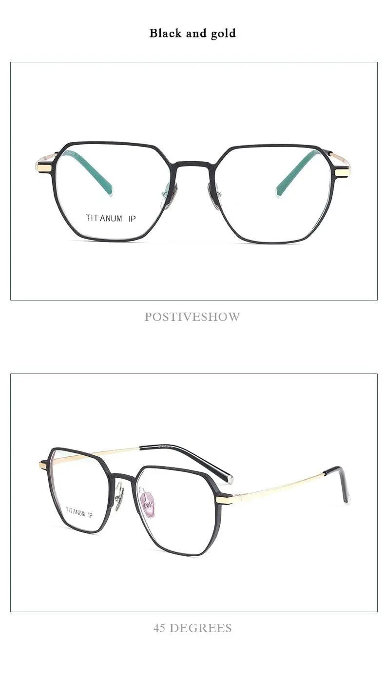 Unisex Full Rim Titanium Prescription Glasses 66004 — view 12 | Rx Spectacle