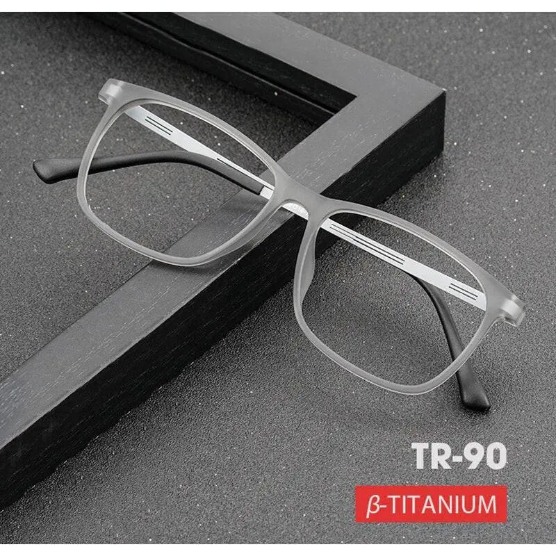 Unisex Square Full Rim Titanium Prescription Glasses 9825 — view 7 | Rx Spectacle