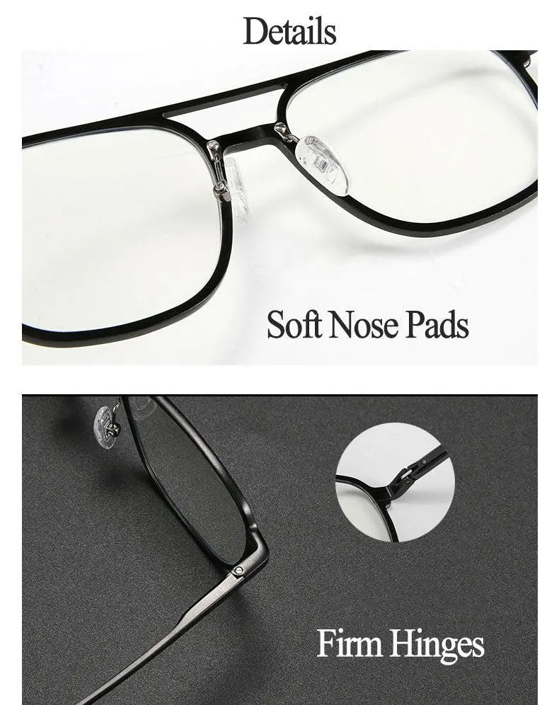 Men's Square Full Rim Alloy Prescription Glasses 6113 — view 11 | Rx Spectacle