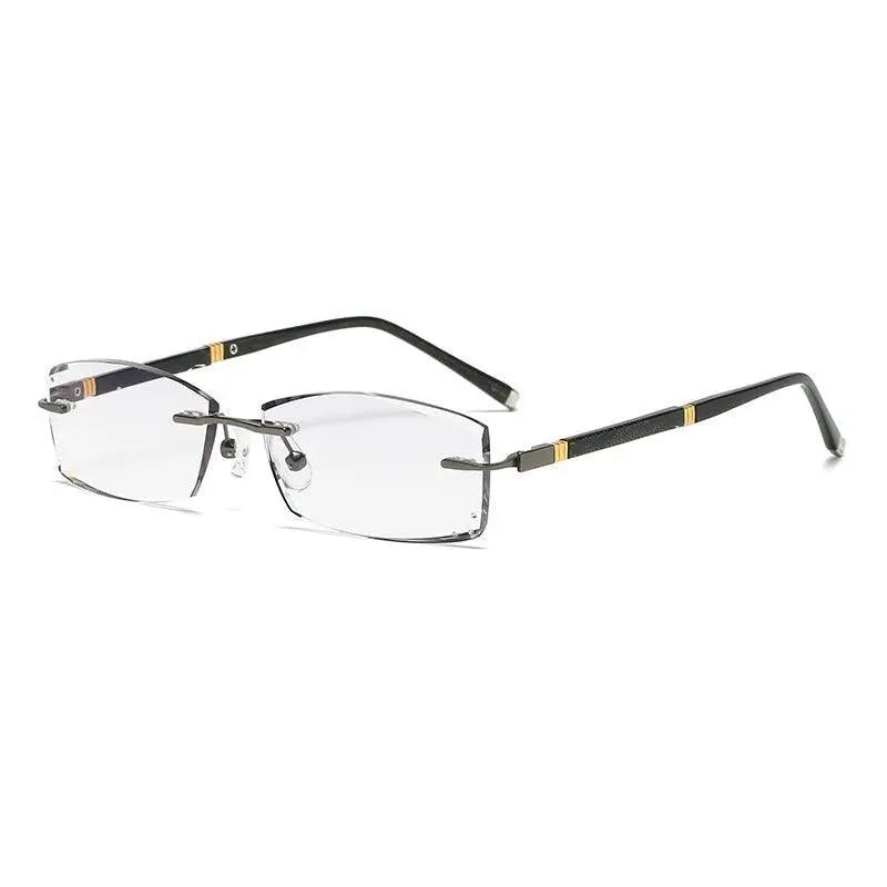 Men's Square Rimless Prescription Glasses 88055 — view 8 | Rx Spectacle