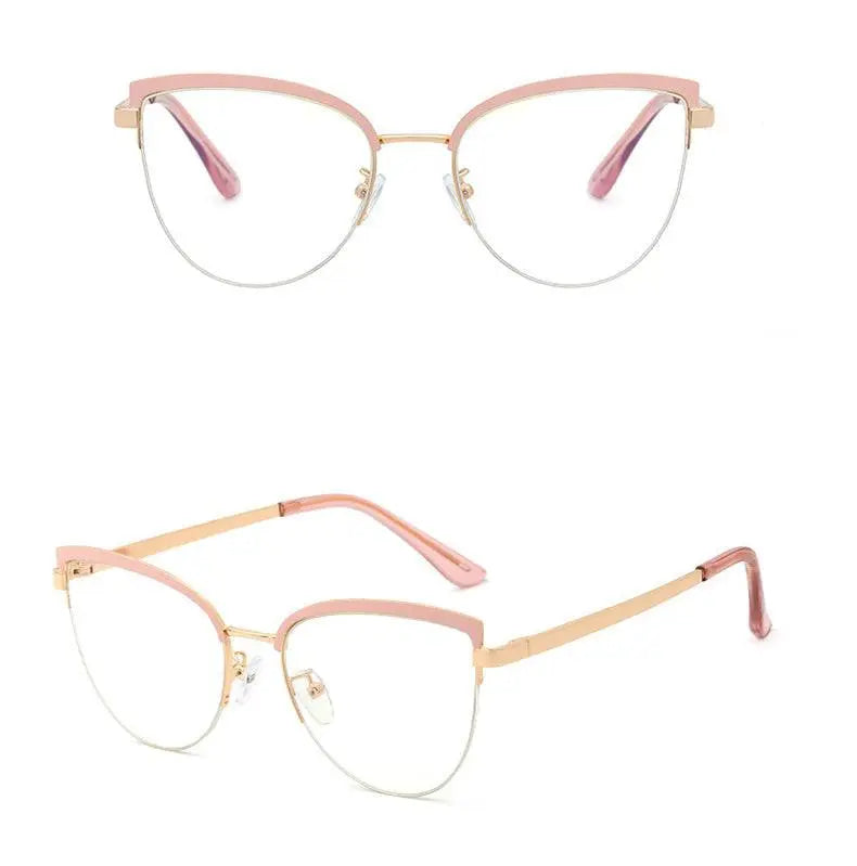 Women's Cat Eye Full Rim Alloy Prescription Glasses 95679 — view 17 | Rx Spectacle