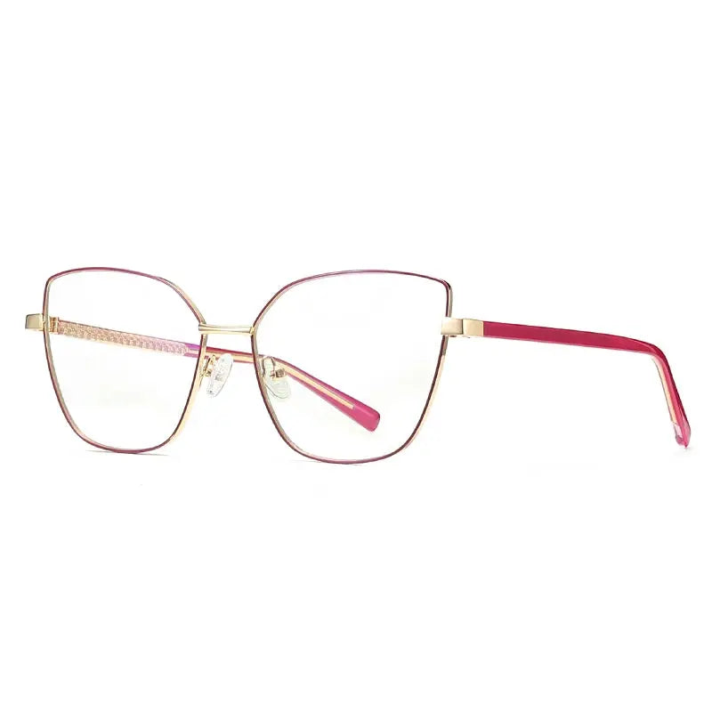 Women's Cat Eye Full Rim Alloy Prescription Glasses 3002 — view 8 | Rx Spectacle