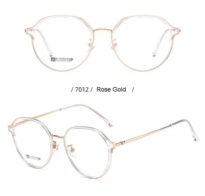 Unisex Round Full Rim Titanium Prescription Glasses 7012 — view 14 | Rx Spectacle