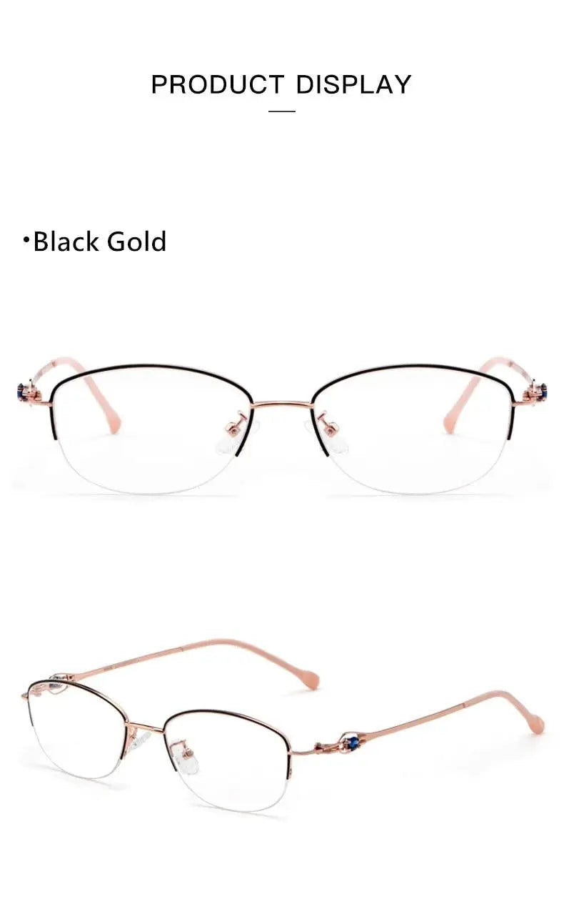 Women's Semi-Rimless Alloy Prescription Glasses 8020Z — view 16 | Rx Spectacle