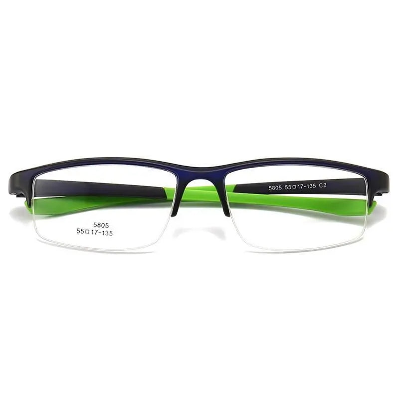 Unisex Semi-Rimless Resin Prescription Glasses 5805 — view 4 | Rx Spectacle