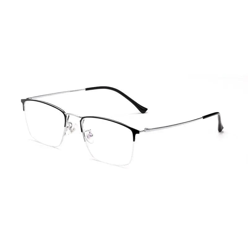 Unisex Semi-Rimless Titanium Prescription Glasses 8017JX — view 8 | Rx Spectacle