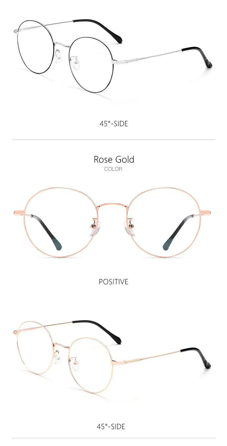 Unisex Round Full Rim Titanium Prescription Glasses 6621X — view 13 | Rx Spectacle