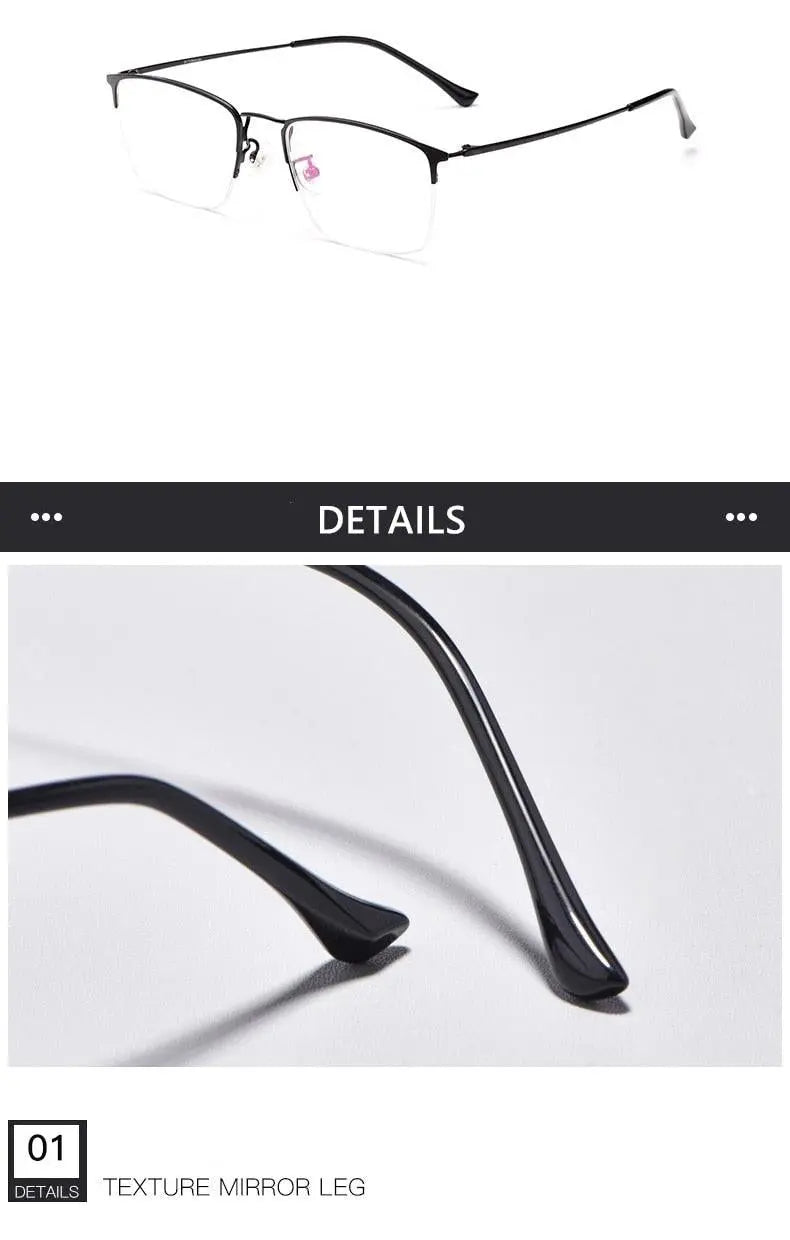Unisex Semi-Rimless Titanium Prescription Glasses 8017JX — view 17 | Rx Spectacle