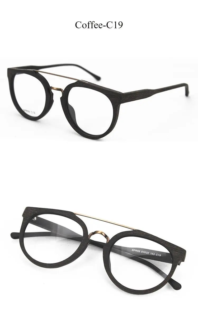 Unisex Round Full Rim Acetate Double Bridge Prescription Glasses Spr09 — view 17 | Rx Spectacle