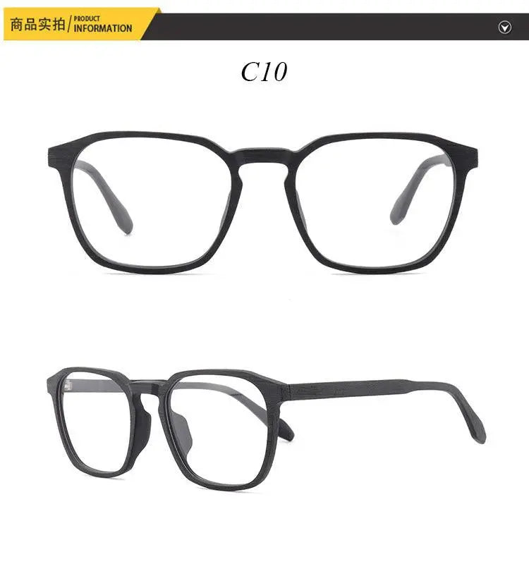 Men's Square Full Rim Wood Oversized Prescription Glasses 1692 — view 14 | Rx Spectacle