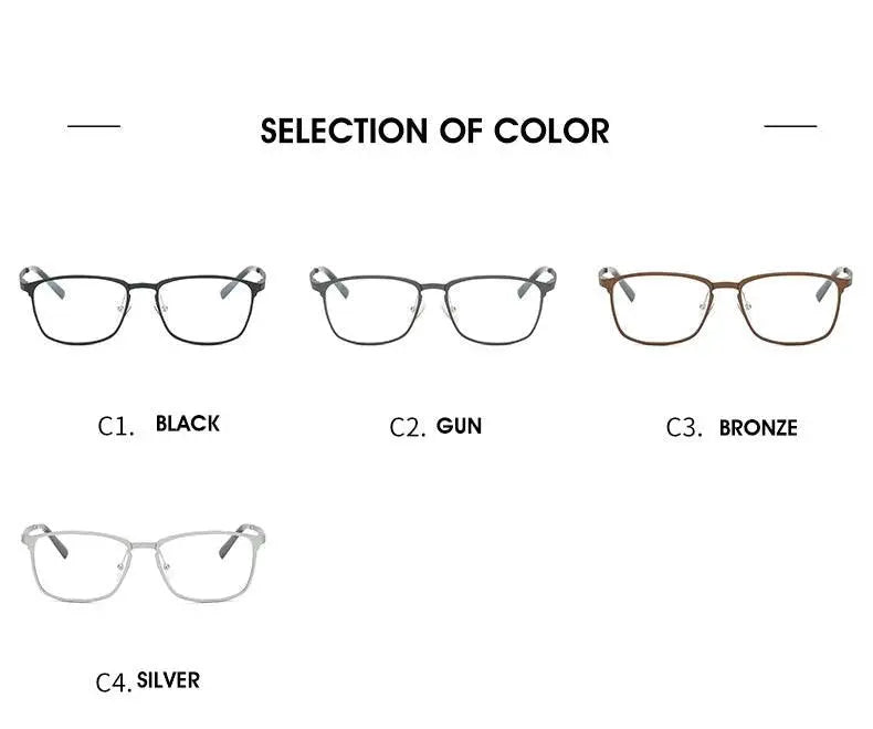 Men's Square Full Rim Alloy Prescription Glasses P6266 — view 9 | Rx Spectacle