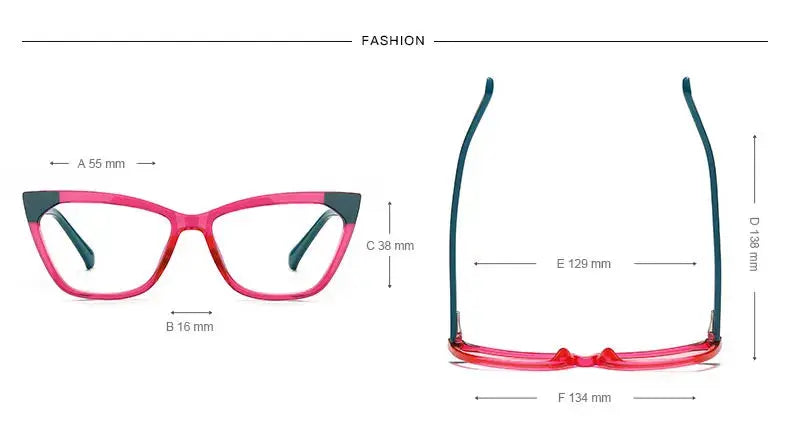 Women's Cat Eye Full Rim TR90 Prescription Glasses 62040 — view 2 | Rx Spectacle