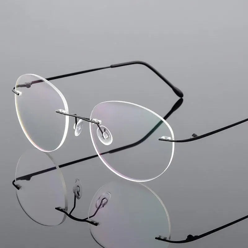Unisex Rimless Alloy Prescription Glasses 862 — view 2 | Rx Spectacle