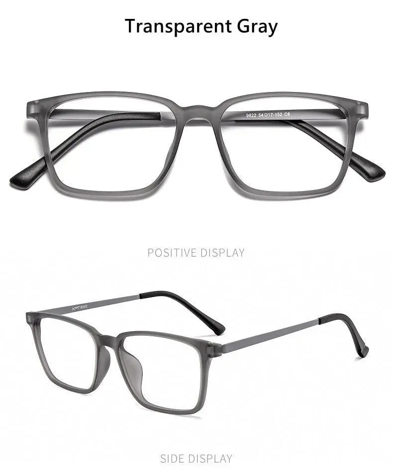 Men's Square Full Rim Titanium Prescription Glasses 9822 — view 15 | Rx Spectacle