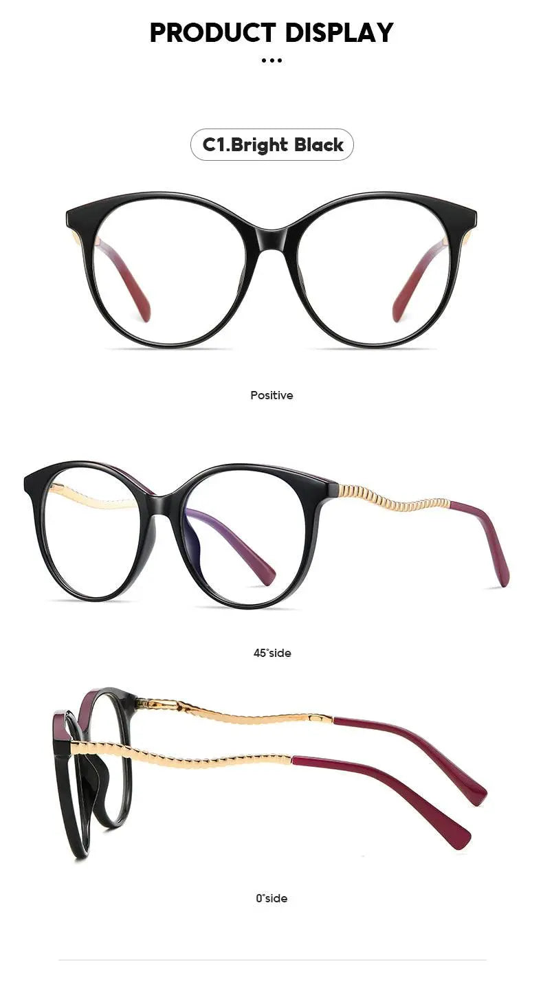 Women's Round Full Rim TR90 Prescription Glasses 2067 — view 13 | Rx Spectacle
