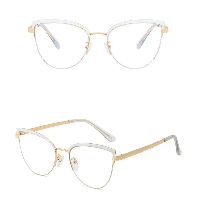 Women's Cat Eye Full Rim Alloy Prescription Glasses 95679 — view 18 | Rx Spectacle