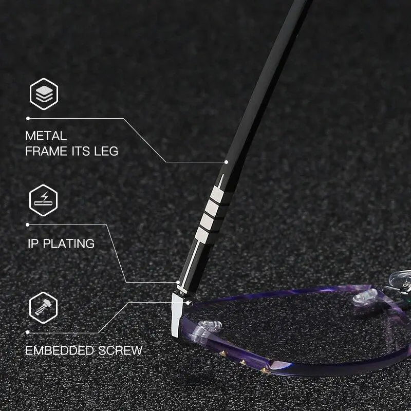 Unisex Rimless Titanium Prescription Glasses 52003 — view 3 | Rx Spectacle