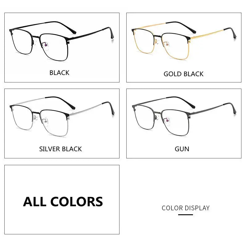 Unisex Rectangular Full Rim Alloy Prescription Glasses 39139 — view 4 | Rx Spectacle