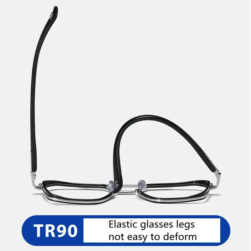 Unisex Square Full Rim Titanium Double Bridge Prescription Glasses 0039 — view 3 | Rx Spectacle