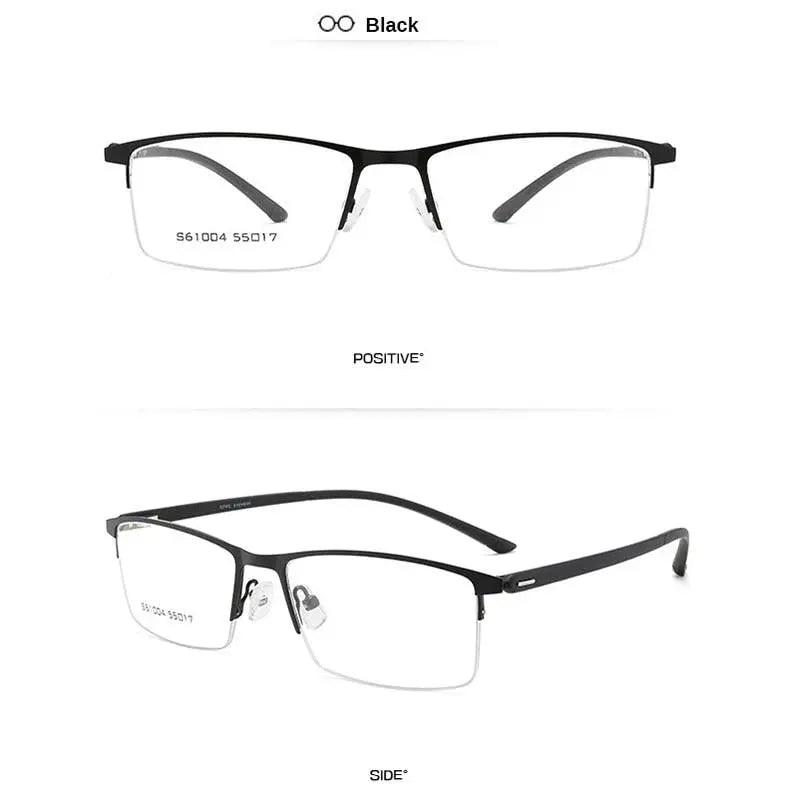 Men's Half Rim Alloy Prescription Glasses S61004 — view 6 | Rx Spectacle