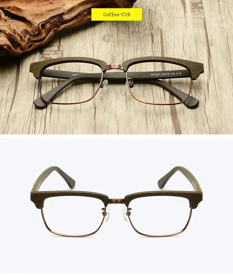 Men's Square Full Rim Titanium Prescription Glasses Ta12321 — view 15 | Rx Spectacle